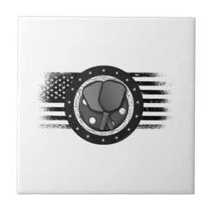 Azulejo De Cerâmica Legal Pickleball Sport USA Grunge Flag - Picklebal
