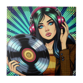 Azulejo De Cerâmica Legal Pop de-arte com estilo de banda desenhada