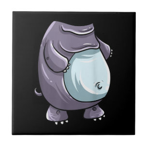 Azulejo De Cerâmica Legal Sem Cabeça Hippo Halloween Costume Engraça