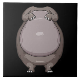 Azulejo De Cerâmica Legal Sem Cabeça Hippo Halloween Costume Engraça