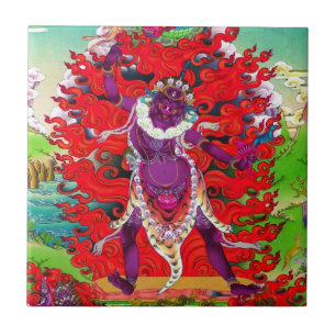 Azulejo De Cerâmica Legal tatuagem de tibetano thangka Ekajati arte