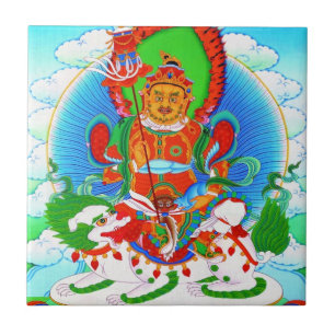 Azulejo De Cerâmica Legal tatuagem oriental tibetana thangka Vaishrava