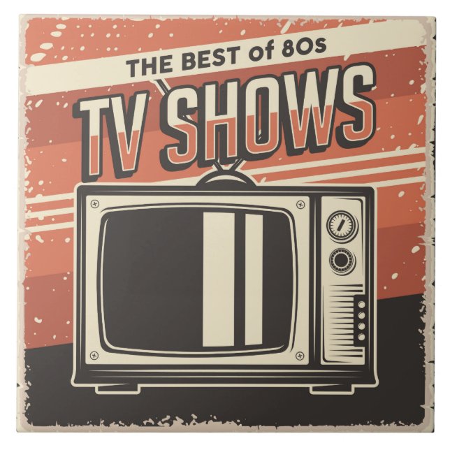 Azulejo De Cerâmica Legal televisão retrô sexagenta (Frente)