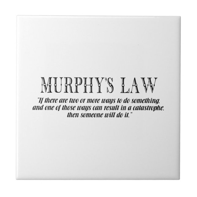 Azulejo De Cerâmica Lei de Murphy (Frente)