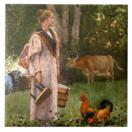 Azulejo De Cerâmica Leite Maid (Arte Rural Vintage)
