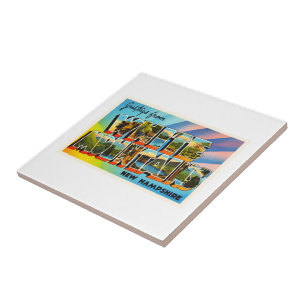 Azulejo De Cerâmica Lembrança branca do viagem de New Hampshire NH das