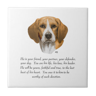 Azulejo De Cerâmica Lembrança de Beagle MACHO