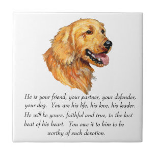 Azulejo De Cerâmica Lembrança do Golden Retriever