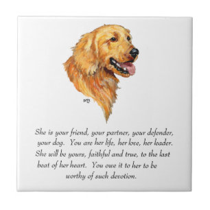 Azulejo De Cerâmica Lembrança do Golden Retriever