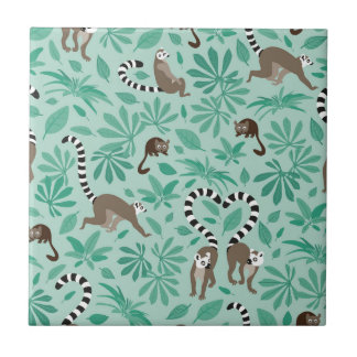Azulejo De Cerâmica Lemur love mint leaves