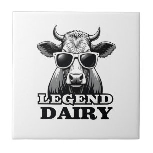Azulejo De Cerâmica Lenda Laticínio Fazendeiro Engraçado Vaca Piada Gr