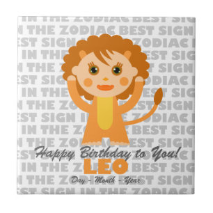 Azulejo De Cerâmica Leo Happy Birthday