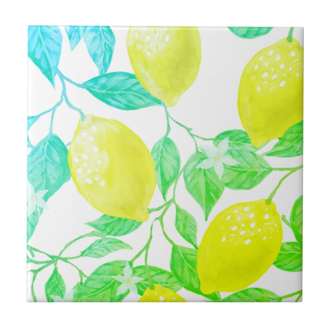 Azulejo De Cerâmica Léon design de aquarela (Frente)