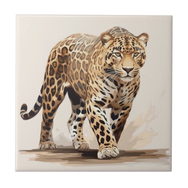 Azulejo De Cerâmica Leopardo (Frente)