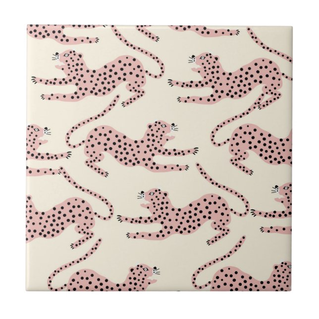 Azulejo De Cerâmica Leopardo da selva (Frente)