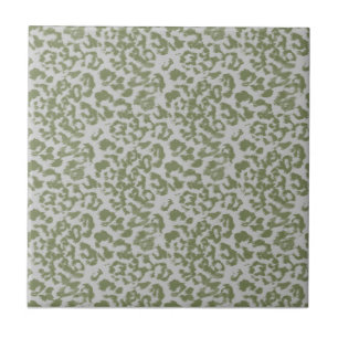 Azulejo De Cerâmica Leopardo manchado cinza oliva