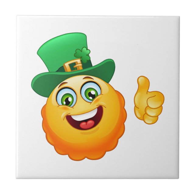 Azulejo De Cerâmica leprechaun emoji (Frente)