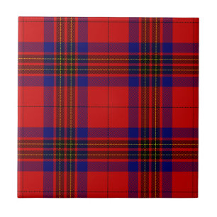 Azulejo De Cerâmica Leslie tartan xadrez azul roxa