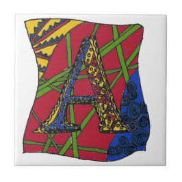 Azulejo De Cerâmica Letra "A"