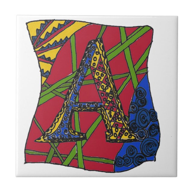 Azulejo De Cerâmica Letra "A" (Frente)