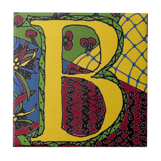 Azulejo De Cerâmica Letra B (Frente)