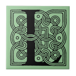 Azulejo De Cerâmica Letra L Vintage Celtic Knot Monograma