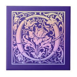 Azulejo De Cerâmica Letra O Colorida Gradiente da Primeira Letra Vinta