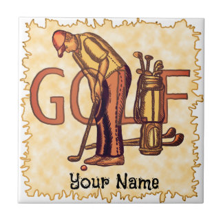 Azulejo De Cerâmica Letras de Golfe
