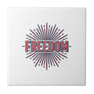 Azulejo De Cerâmica Liberdade Fogos de Artifício Patrióticos Vector De