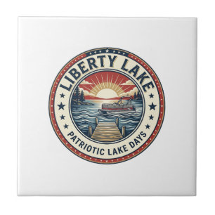 Azulejo De Cerâmica Liberty Lake Patriótico Patriótico Lago Vida Vinta