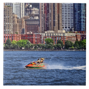 Azulejo De Cerâmica Liberty State Park - Jet Ski no Canal Morris