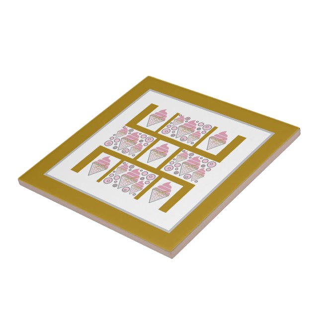 Azulejo De Cerâmica Licença de Sorvete irresistível em Caramel (Lateral)