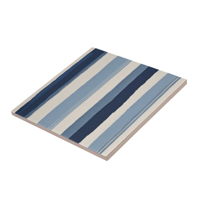Azulejo De Cerâmica light-blue, dark-blue and white stripes (Lateral)
