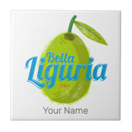 Azulejo De Cerâmica Liguria Retro Olive Italy Vintage Holiday Souvenir