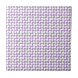 Azulejo De Cerâmica Lilac e branco de Houndstooth