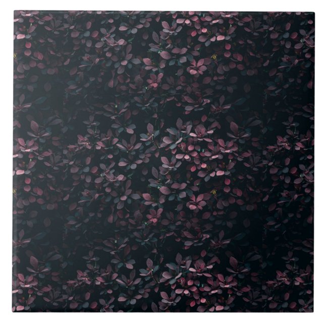 Azulejo De Cerâmica Lilac Preguiçoso Elegante e Arte Botânica Azul (Frente)