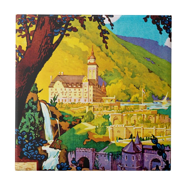 Azulejo De Cerâmica Lillafured Hungria (Frente)