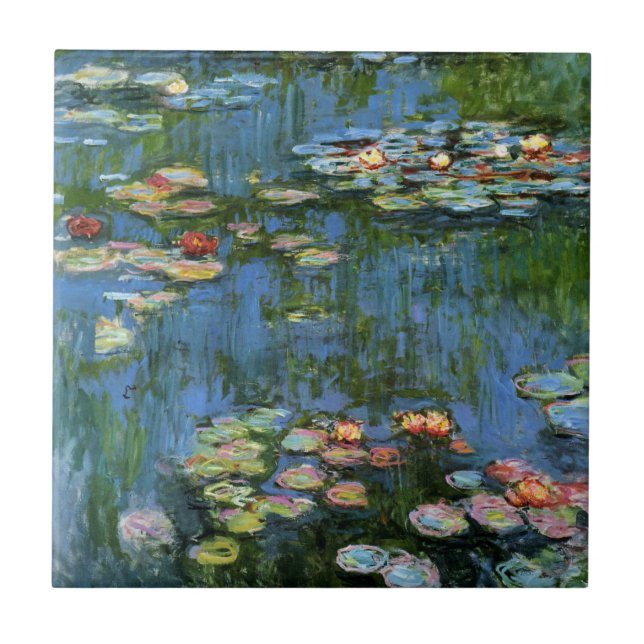 Azulejo De Cerâmica Lillies de Água de Monet (Frente)