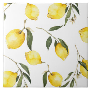 Azulejo De Cerâmica Limão-aquarela, citrinos,