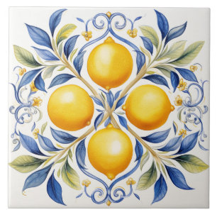 Azulejo De Cerâmica Limão,azulejos azuis,azulejos Sicilianos,Azulejo c