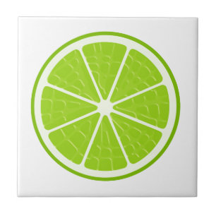Azulejo De Cerâmica Limão com fatia de Fruta estilizada