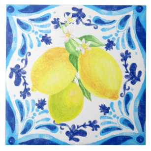 Azulejo De Cerâmica Limão do Estilo Costeiro do Mediterrâneo