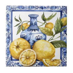 Azulejo De Cerâmica Limão Português Mediterrâneo