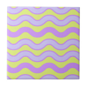 Azulejo De Cerâmica Limão Roxo Stripe Moderna Primavera de Verão