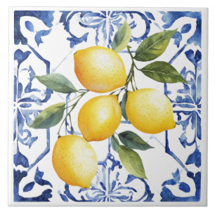 Azulejo De Cerâmica Limão Tuscano Mediterrâneo Rústico