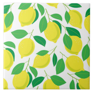 Azulejo De Cerâmica Limões e padrão das folhas