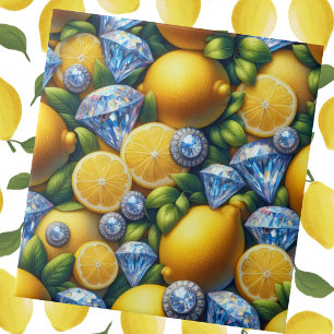 Azulejo De Cerâmica Limões Marroquinos do Mediterrâneo e Diamantes