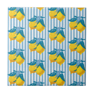 Azulejo De Cerâmica Limonetes Amarelos de Amalfi Estilo Mediterrâneo