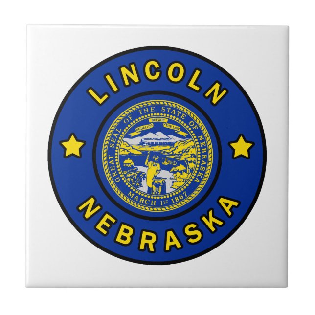 Azulejo De Cerâmica Lincoln Nebraska (Frente)