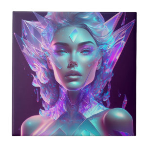 Azulejo De Cerâmica Linda Arte Ai Bonito Icy Glass como Mulher